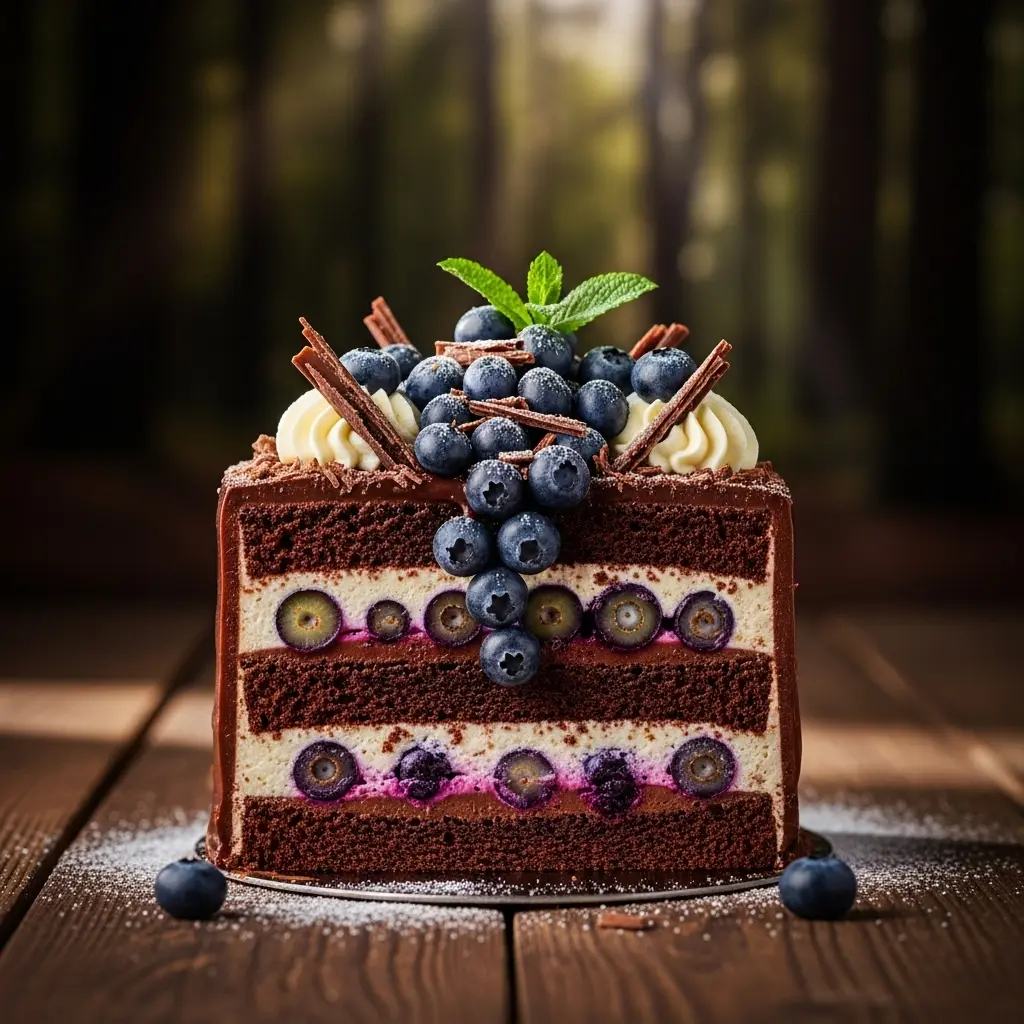 [RC-BLF01] Blueberry Forest Cake Slice